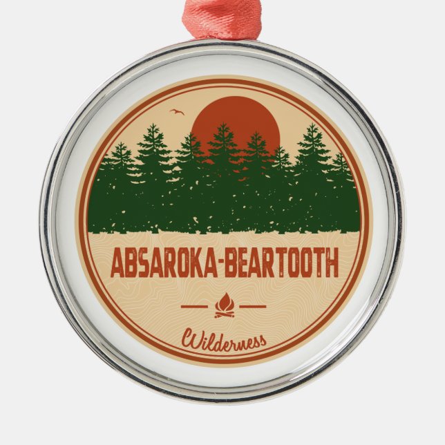 Absaroka - Beartooth Wilderness Montana Wyoming Metal Tree Decoration (Front)
