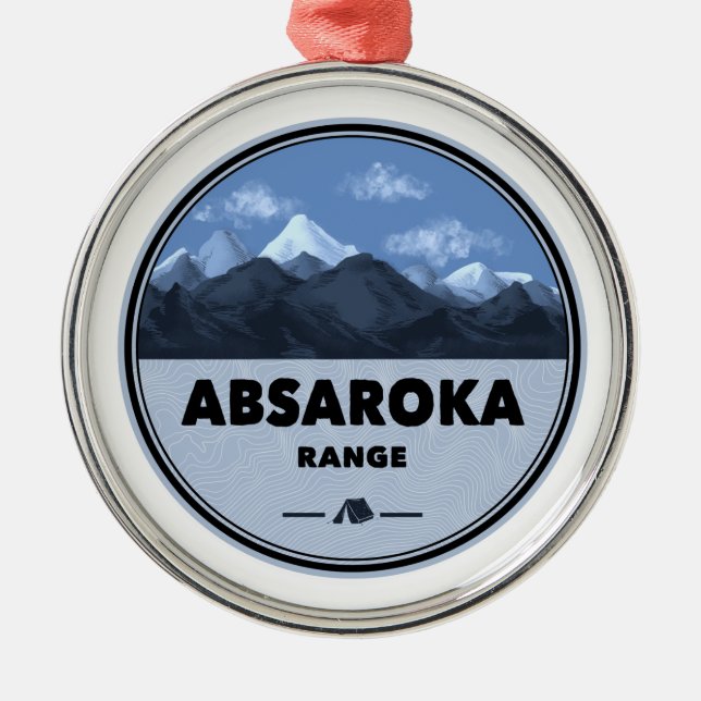 Absaroka Range Montana Wyoming Camping Metal Tree Decoration (Front)