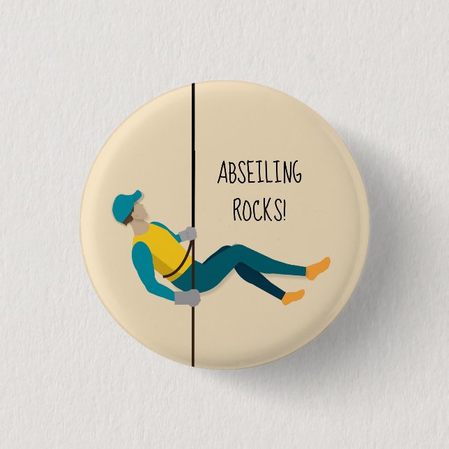 Abseiling 3 Cm Round Badge (Front)