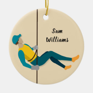 Abseiling Ceramic Tree Decoration