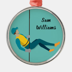 Abseiling Metal Tree Decoration