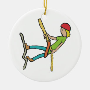 Abseiling Rappelling Ceramic Tree Decoration