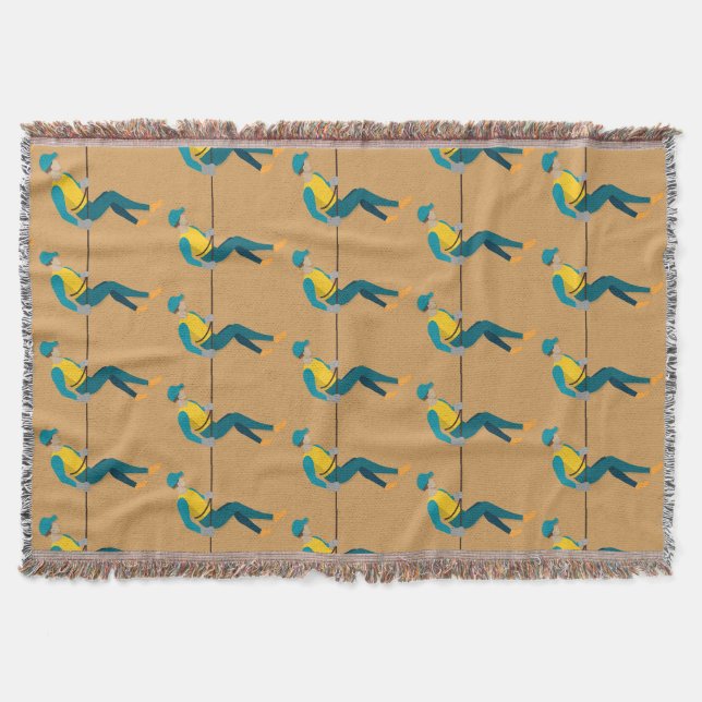 Abseiling Throw Blanket (Front)