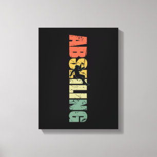 Abseiling Vintage Rappelling Mountain Climber Canvas Print