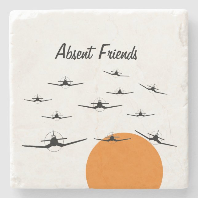 Absent Friends  F4U Corsair  Stone Coaster (Front)