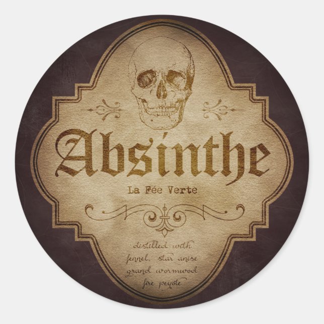 Absinthe Apothecary Classic Round Sticker (Front)