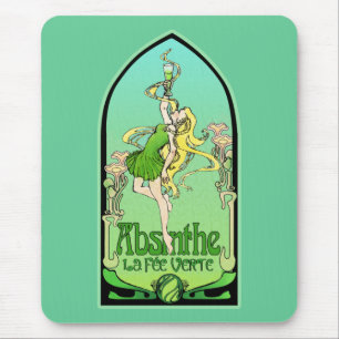 Absinthe Art Nouveau Mouse Mat