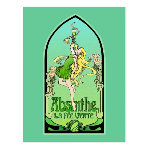 Image of Absinthe Art Nouveau Postcard
