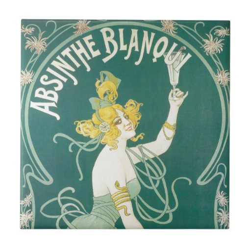 Image of Absinthe Blanqui French victorian Art Nouveau Tile