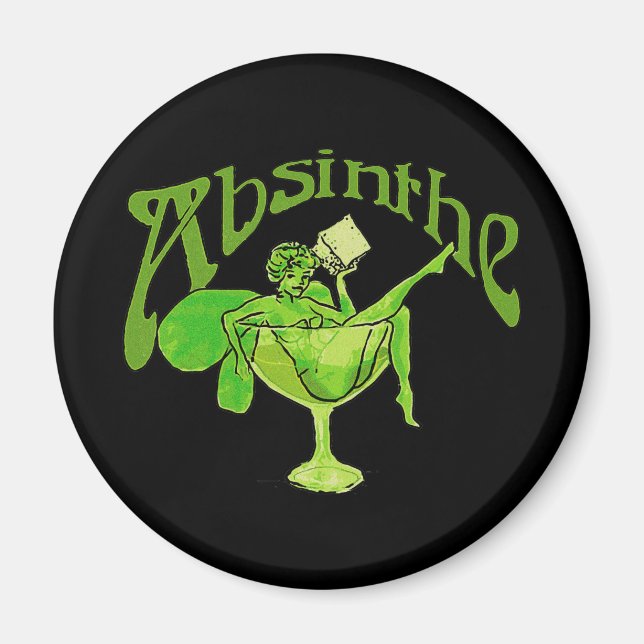 Absinthe Girl In Glass Magnet (Front)
