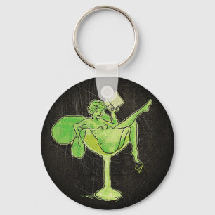 Absinthe Girl In Glass (no text) Key Ring