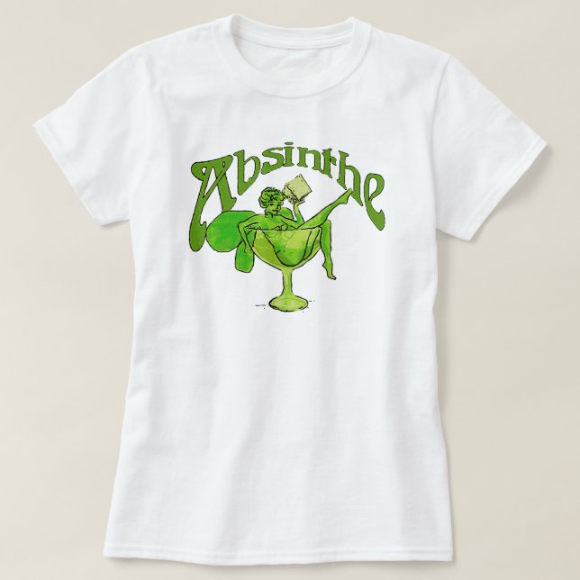 Absinthe Girl In Glass T-Shirt (Design Front)