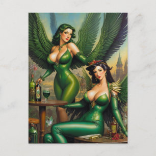 Absinthe Green Fairies Postcard