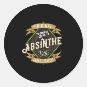Absinthe - Green Fairy - 04 - dark Classic Round Sticker