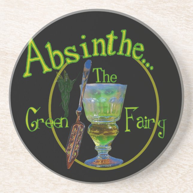Absinthe Green Fairy Coaster (Front)