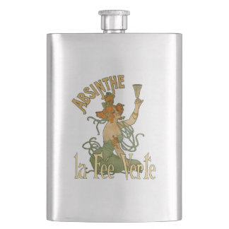 Absinthe Green Fairy La Fee Verte,Poster Steampunk Hip Flask