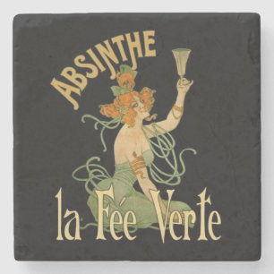 Absinthe Green Fairy La Fee Verte,Poster Steampunk Stone Coaster