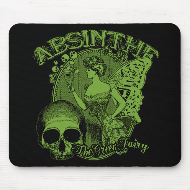Absinthe Green Fairy Lady Mouse Mat (Front)