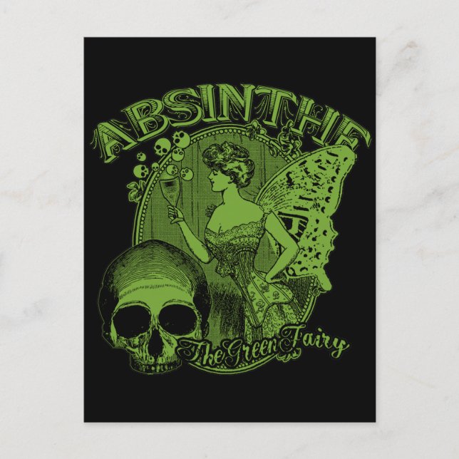 Absinthe Green Fairy Lady Postcard (Front)