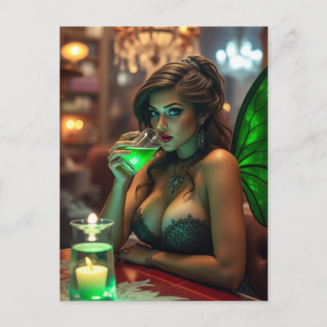 Absinthe Green Fairy Poster Postcard (Front)