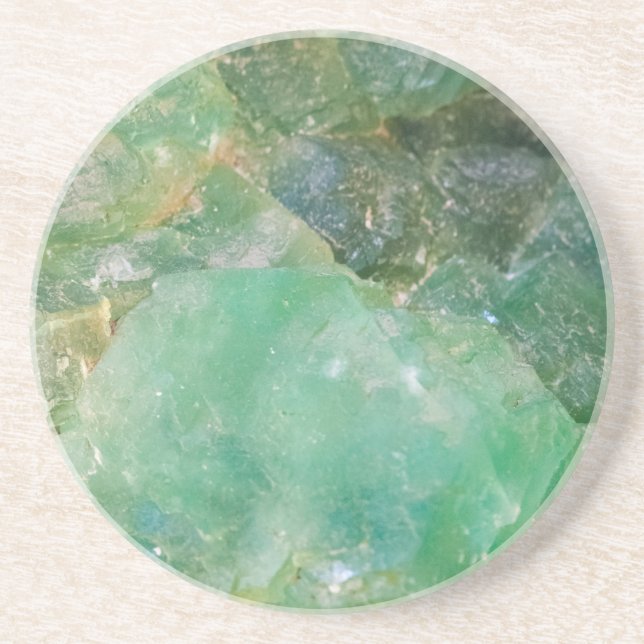 Absinthe Green Quartz Crystal Coaster (Front)