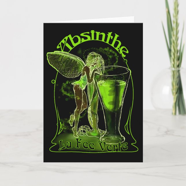 Absinthe La Fee Verte Fairy With Glass Card (Front)