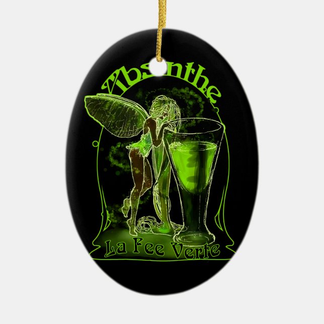 Absinthe La Fee Verte Fairy With Glass Ceramic Tree Decoration (Front)