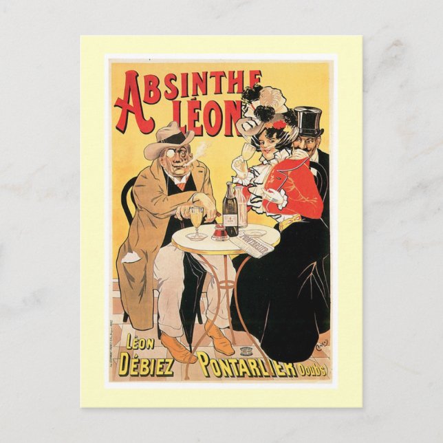Absinthe Leon Vintage Wine Drink Ad Art Postcard (Front)