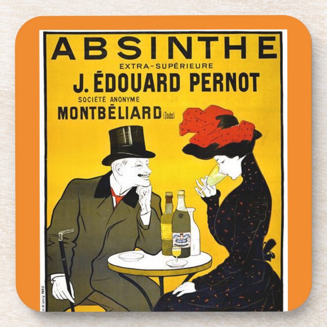 Absinthe Leonetto Cappiello Vintage Advertisement Coaster (Front)