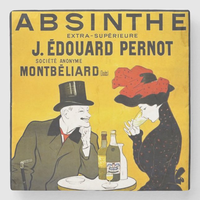 Absinthe Leonetto Cappiello Vintage Advertisement Stone Coaster (Front)