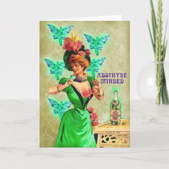 Absinthe Minded Greeting Card (Front)