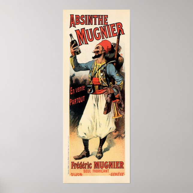 ABSINTHE MUGNIER 1895 by Lucien Lefevre French Ad Poster (Front)