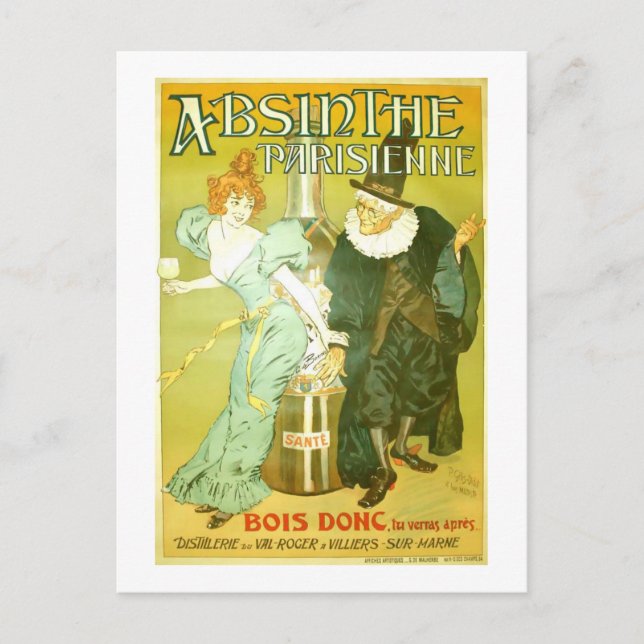 Absinthe Parisienne Gélis-Didot Malteste Fine Art Postcard (Front)