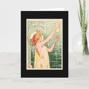 Absinthe robette retro vintage poster card