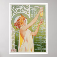 Absinthe Robette Vintage Drink Ad Art