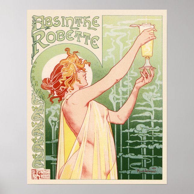 Absinthe Robette Vintage French Advertising Poster (Front)