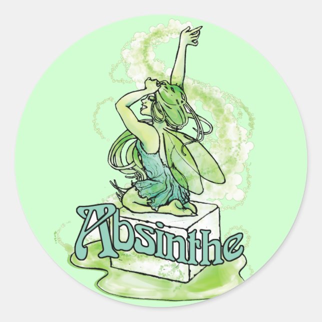 Absinthe Sugar Cube Fairy Classic Round Sticker (Front)