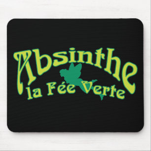 Absinthe Text La Fee Verte Mouse Mat