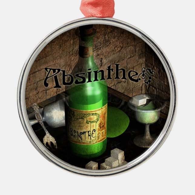 Absinthe Tray Still Life Metal Tree Decoration (Front)