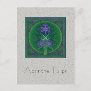 Absinthe Tulips Mandala Postcard