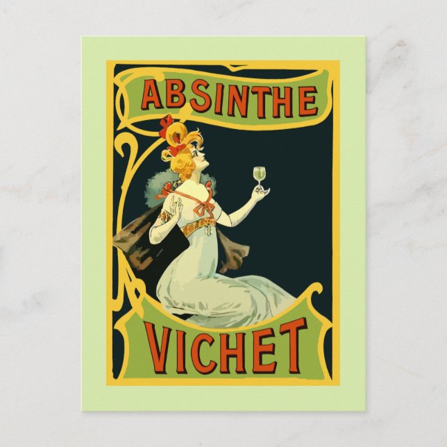 Absinthe Vichet, modern art nouveau Postcard (Front)