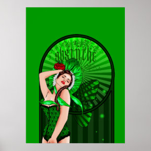 absinthe victorian green fairy poster