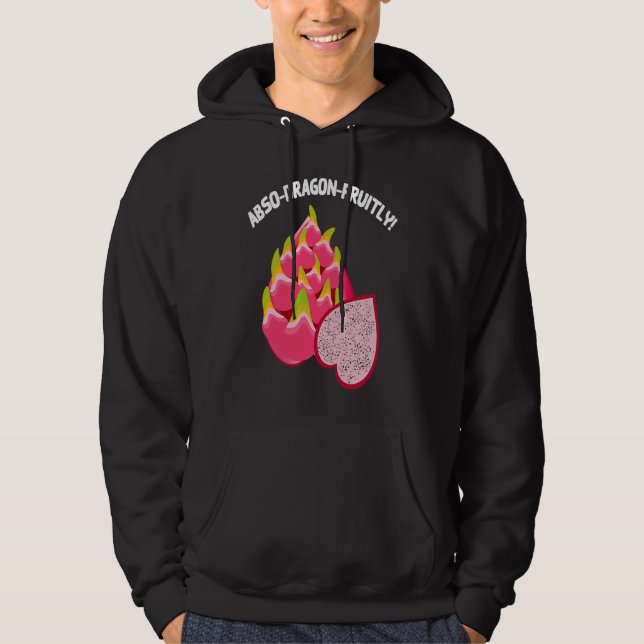 Absodragonfruitly Dragon Fruit  Pun Vegan Hoodie (Front)