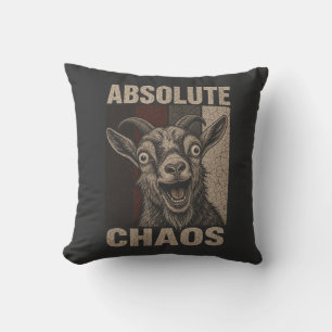 Absolute Chaos Screaming Goat Funny Retro Design Cushion