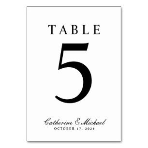 Absolute Classic Black & White Wedding Double-side Table Number