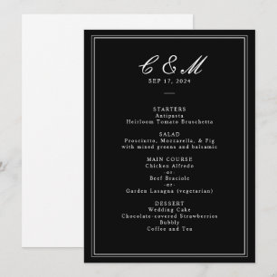 Absolute Classic Script Black and White Wedding Programme