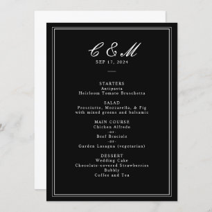 Absolute Classic Script Black and White Wedding Programme