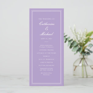 Absolute Classic Script Lavender Wedding Programme