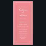 Absolute Classic Script Peachy Pink Wedding Programme<br><div class="desc">This wedding suite was created for a classic wedding,  but with the twist of bright,  happy colours. DM with any design requests,  especially changes to the bridal party list. Thanks!</div>