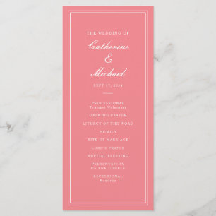 Absolute Classic Script Peachy Pink Wedding Programme